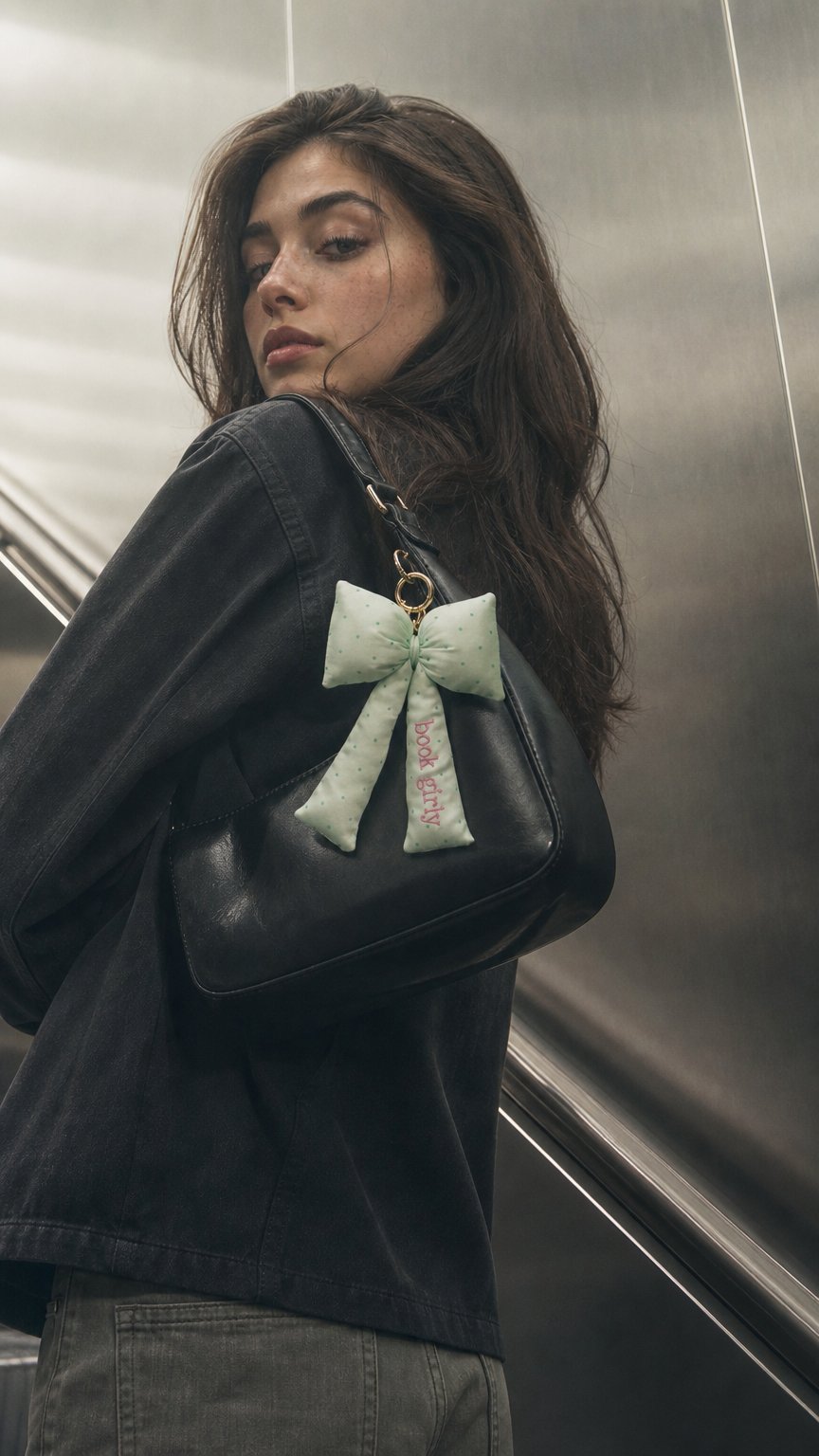AI product shot of Book Girly Bow Bag Charm