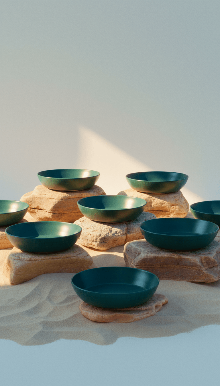 AI product shot of Argos Home Geo 4 Piece Stoneware Pasta Bowl - Teal