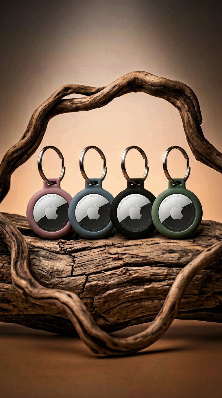 AI product shot of TrendingProduct - 4 Pack - Premium Material Arnitel®- Apple AirTag Keychain Set - Protective Case - Lowest Price Guarantee - Apple AirTag Holder - Apple Tag Keychain