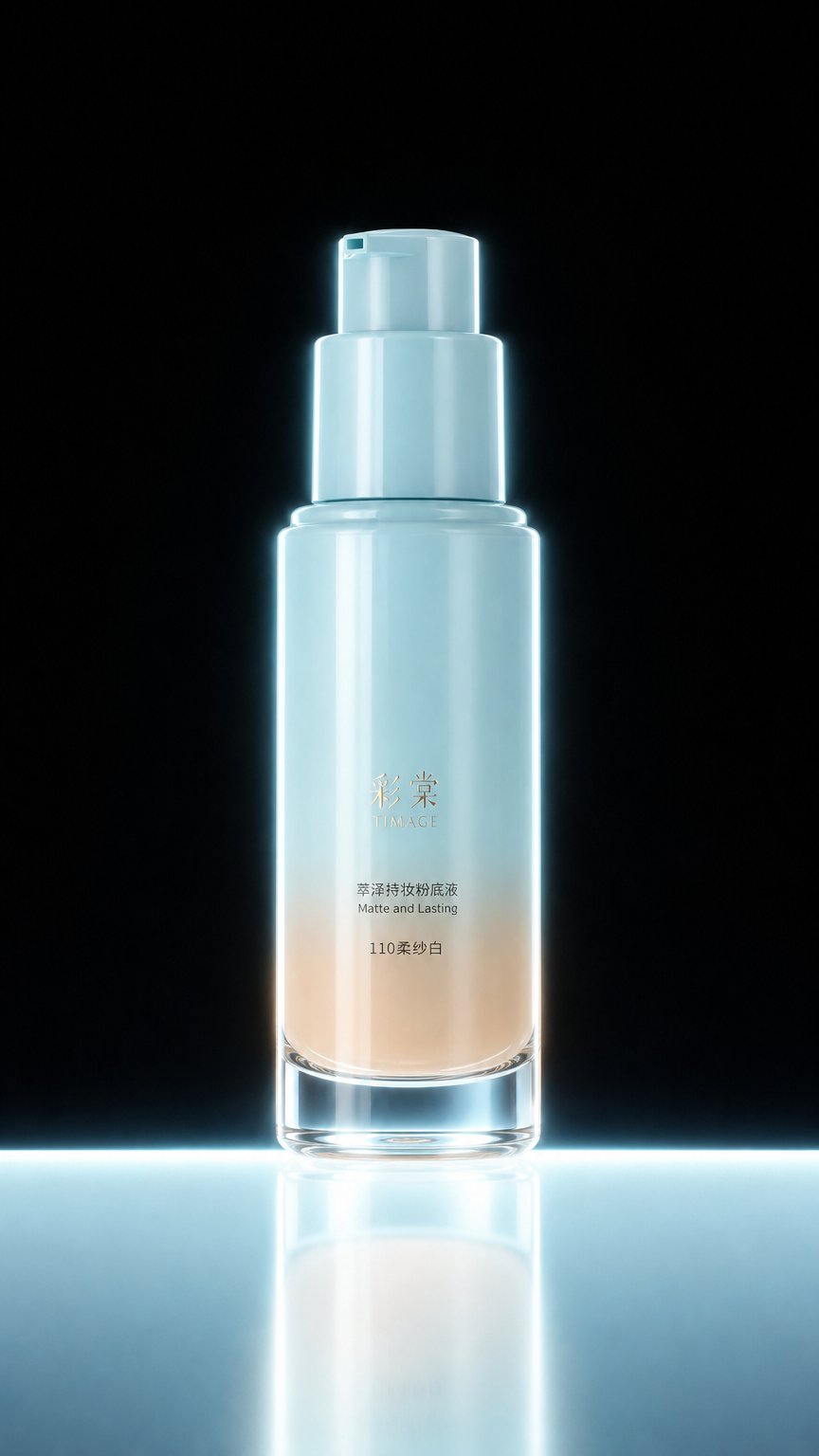 AI product shot of TIMAGE Frosted Fine Gauze Lasting Foundation Correcting Concealer 30ml+1g 彩棠雾瓷轻纱持妆粉底液饰颜遮瑕膏