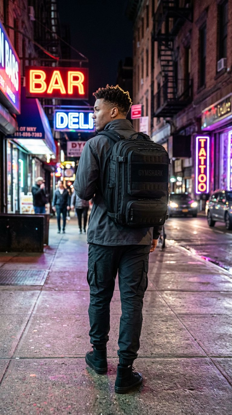 AI product shot of Tactical Backpack