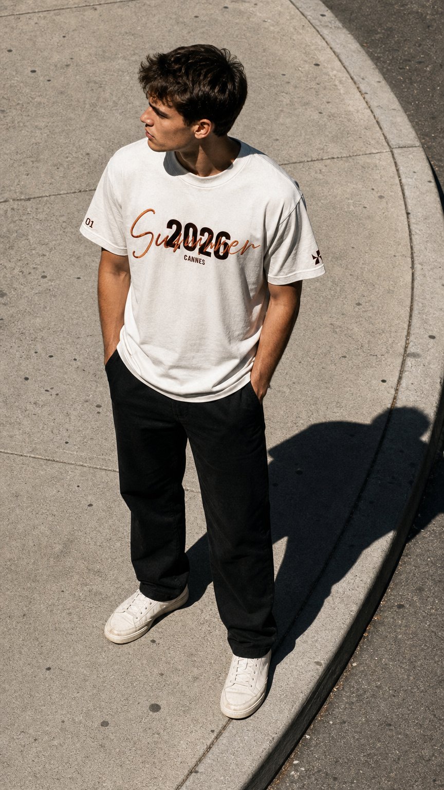 AI product shot of T-shirt Blanc Original — Édition Été 2026