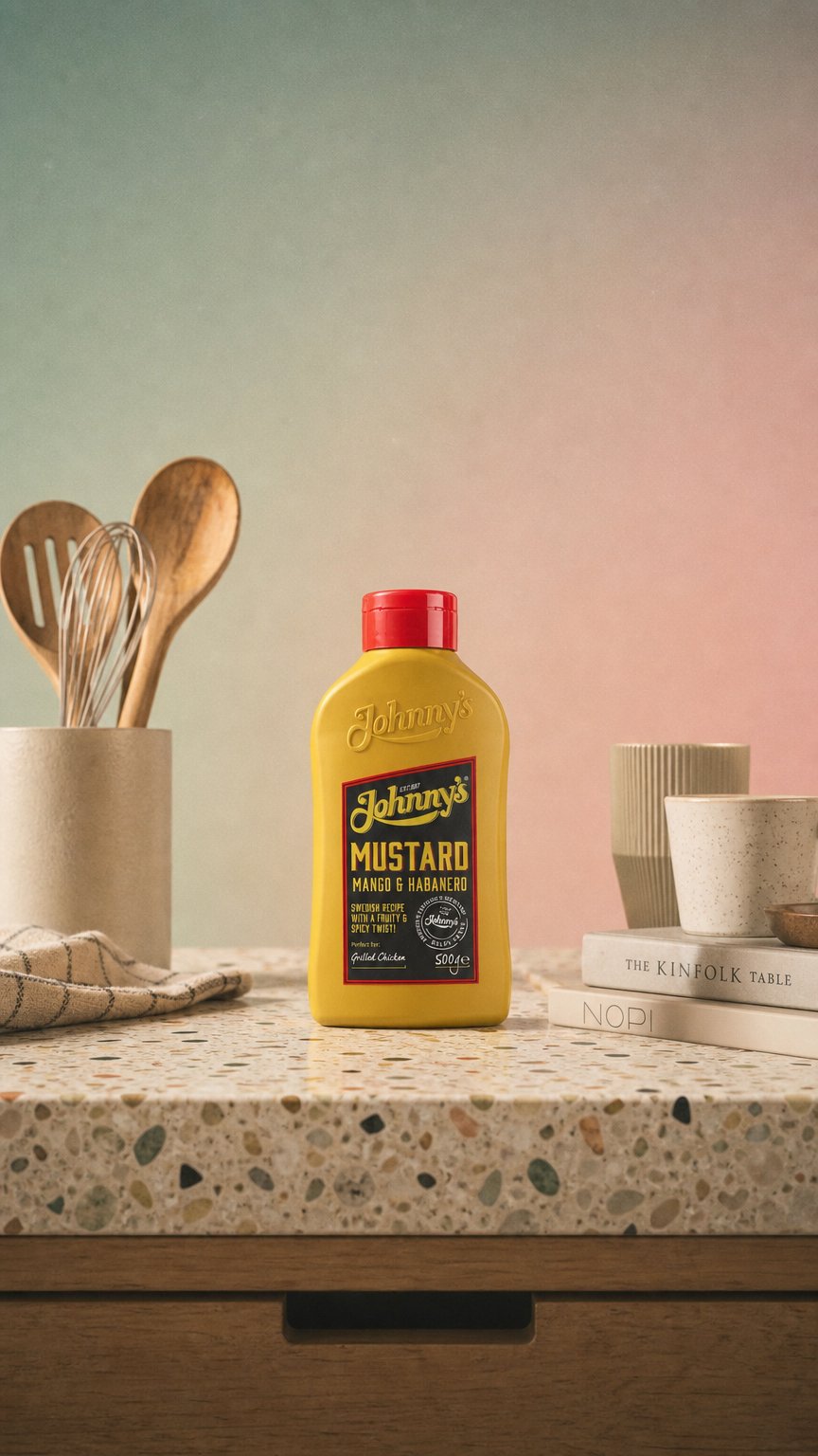 AI product shot of MANGO & HABANERO MUSTARD