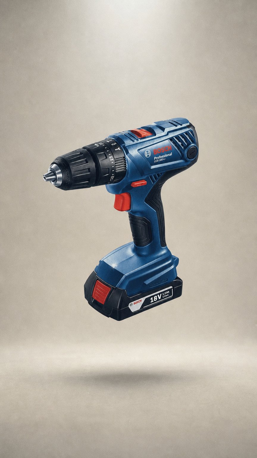 AI product shot of Bosch GSB 180- LI Professional Cordless Combi Drill