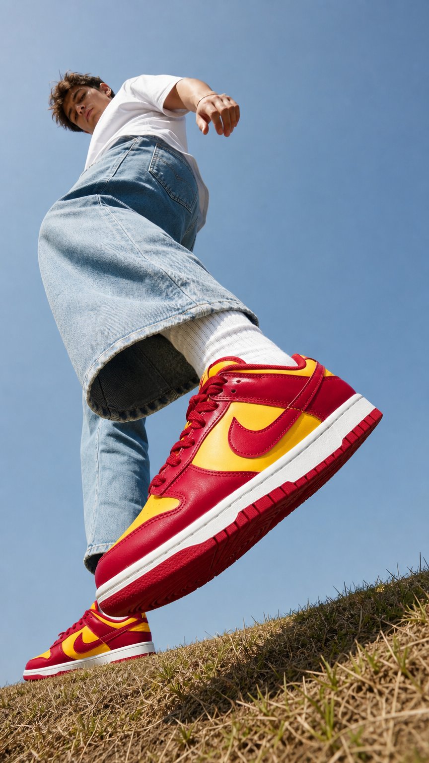 AI product shot of Men’s Nike Dunk Low PRM 'Midas Gold'