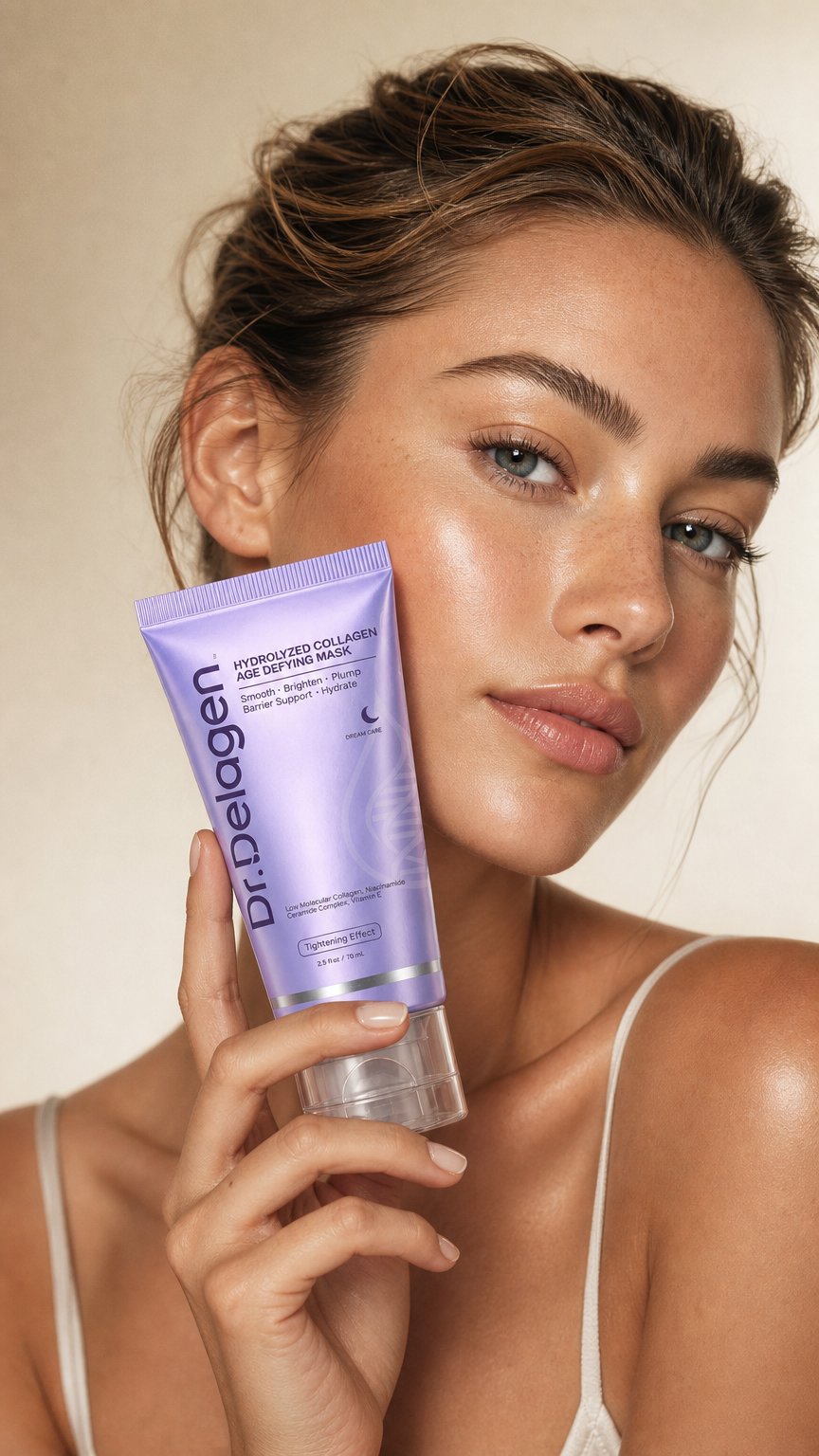 AI product shot of Hydrolyzed Collagen Age Defying Mask - B1G1