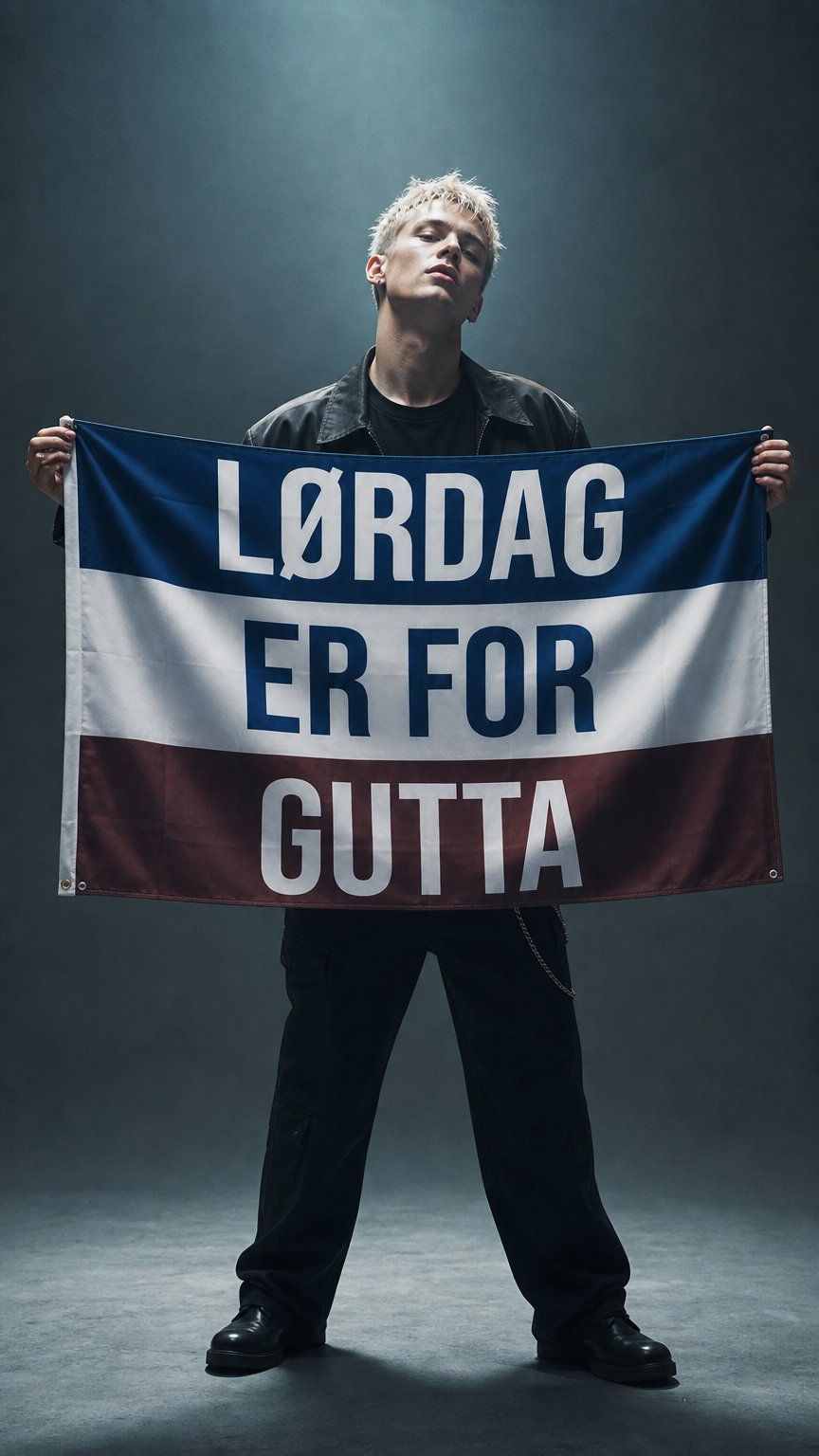 AI product shot of LØRDAG ER FOR GUTTA