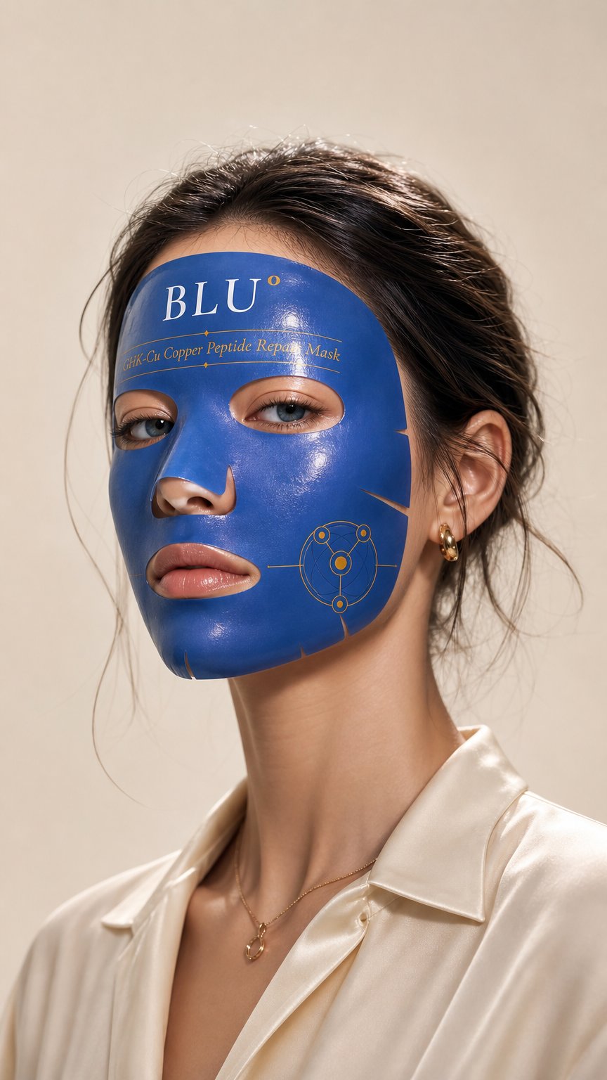 AI product shot of GHK-Cu Copper Peptide Repair Mask — 4 Pack