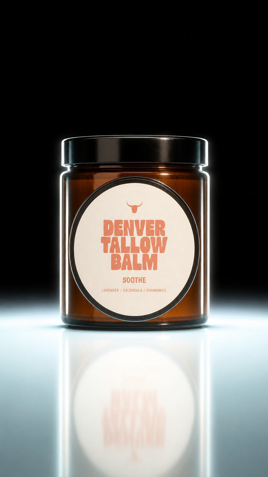 AI product shot of Soothing Lavender, Calendula, & Chamomile Infused Tallow Balm