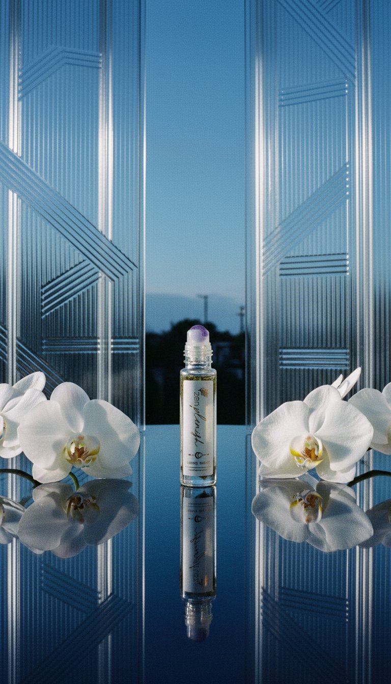 AI product shot of CLEAN LUXURY ESSENTIAL OIL ROLL-ON - ZENFUL NIGHT