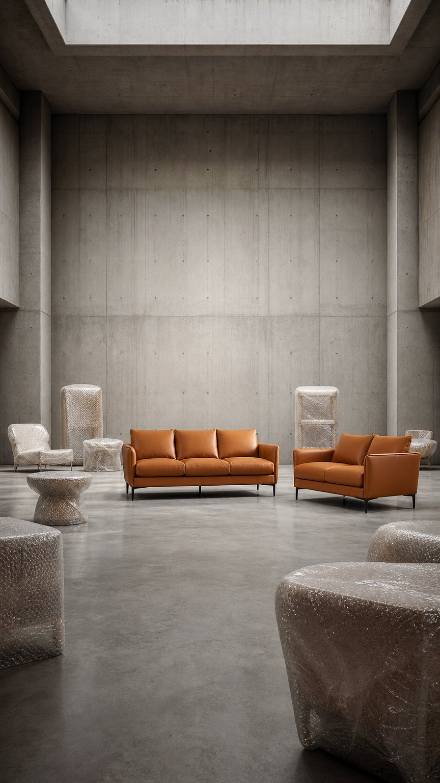 AI product shot of Marbella Lædersofasæt 2 + 3 pers. - Mulberry Brown
