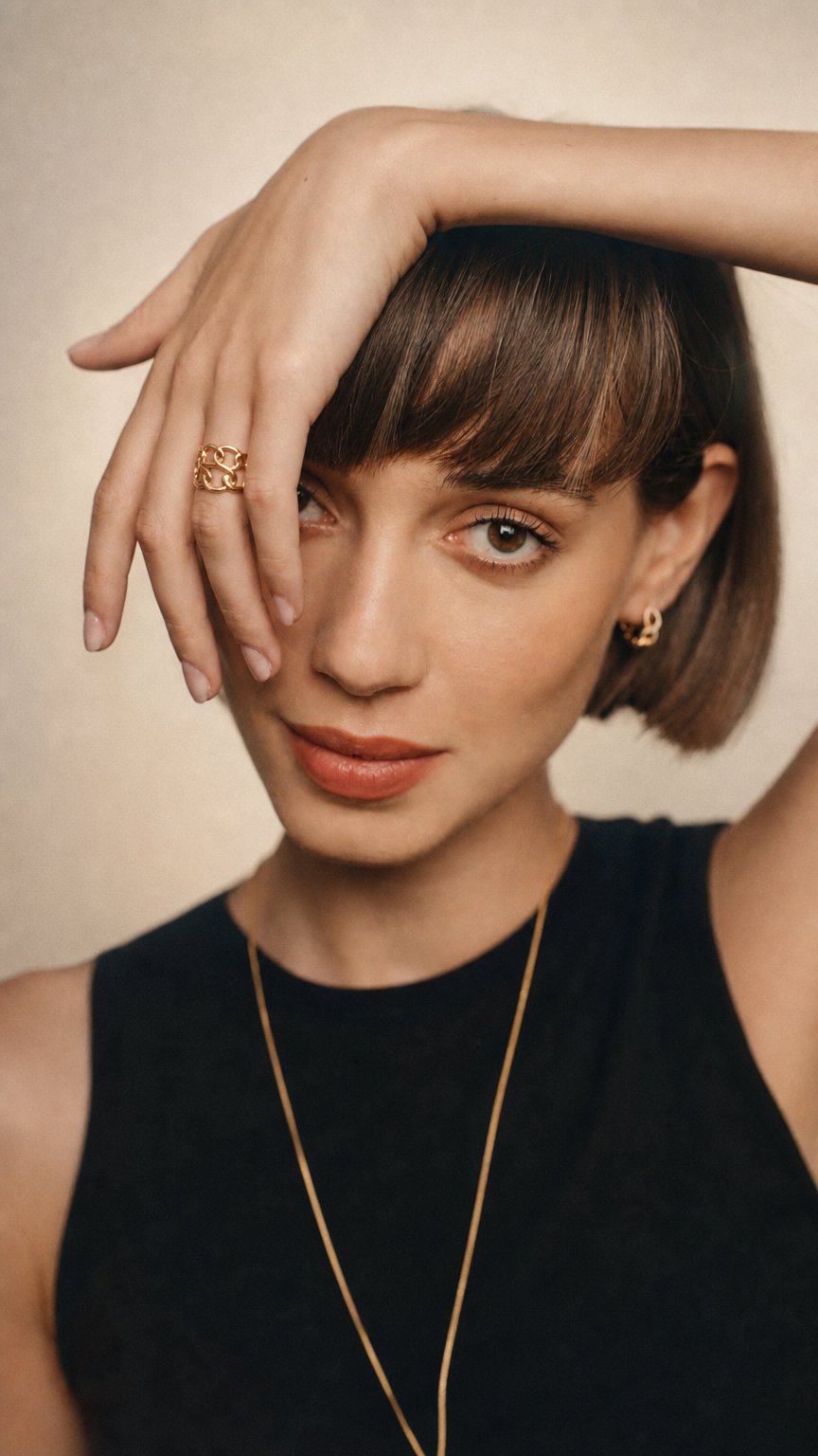 AI product shot of Gold Chain Ring