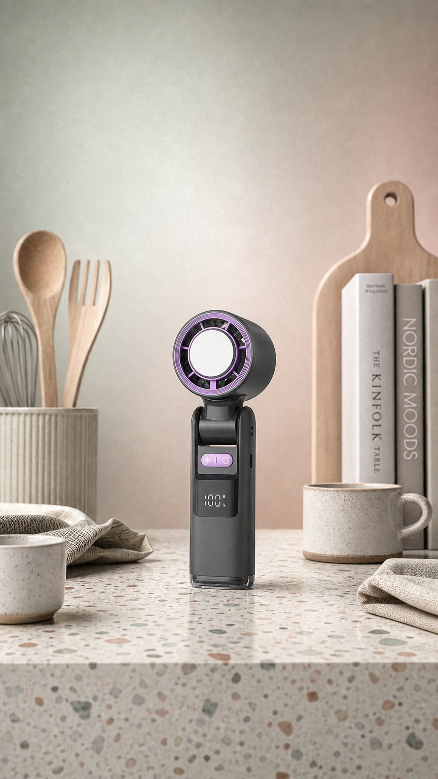 AI product shot of Portable Handheld Turbo Fan