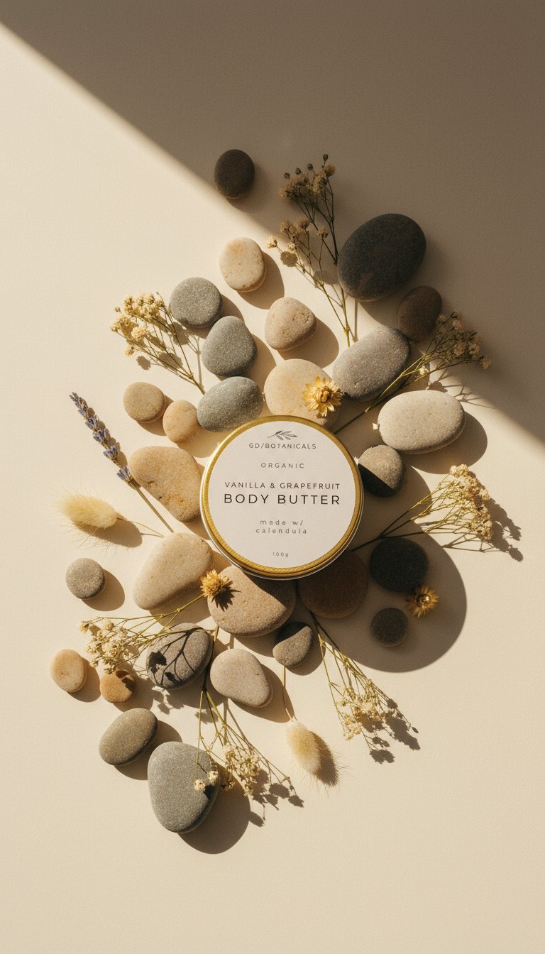 AI product shot of Vanilla & Grapefruit Body Butter