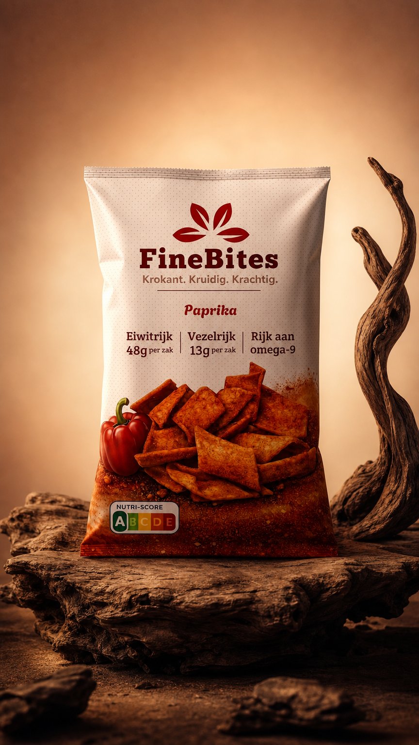 AI product shot of FineBites Chips
