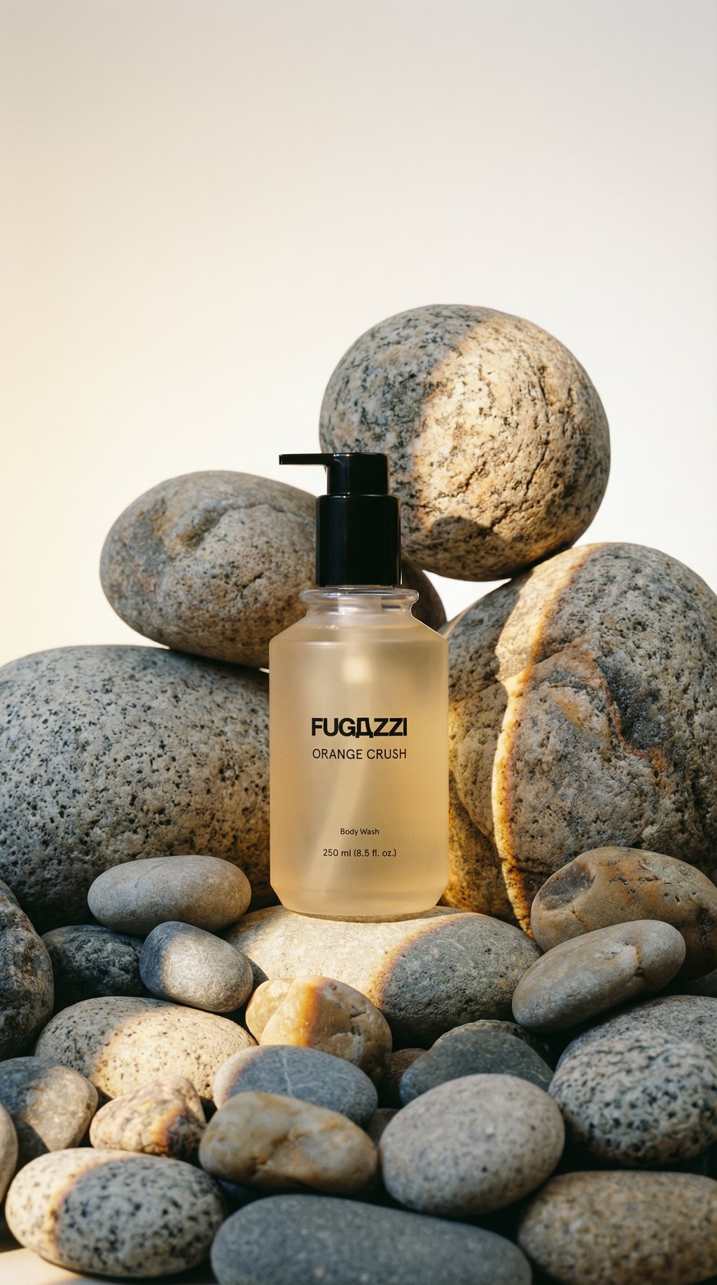AI product shot of Orange Crush Body Wash