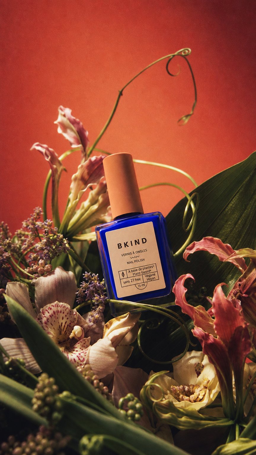 AI product shot of BKIND - Vegan & 21-free Nail Polish - Skinny-Dip