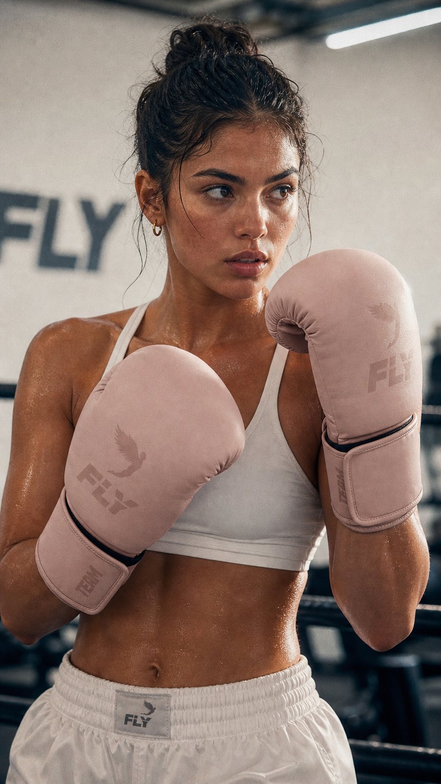 AI product shot of FLY Superloop Team Gloves - Nude