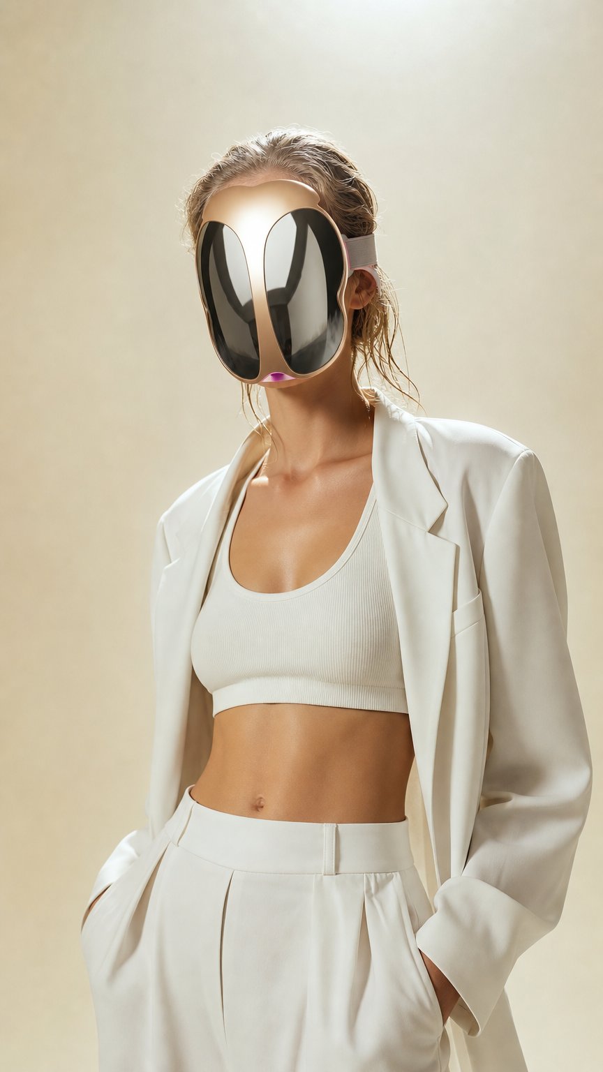 AI product shot of ChipNova F2 Hard Shell LED Mask