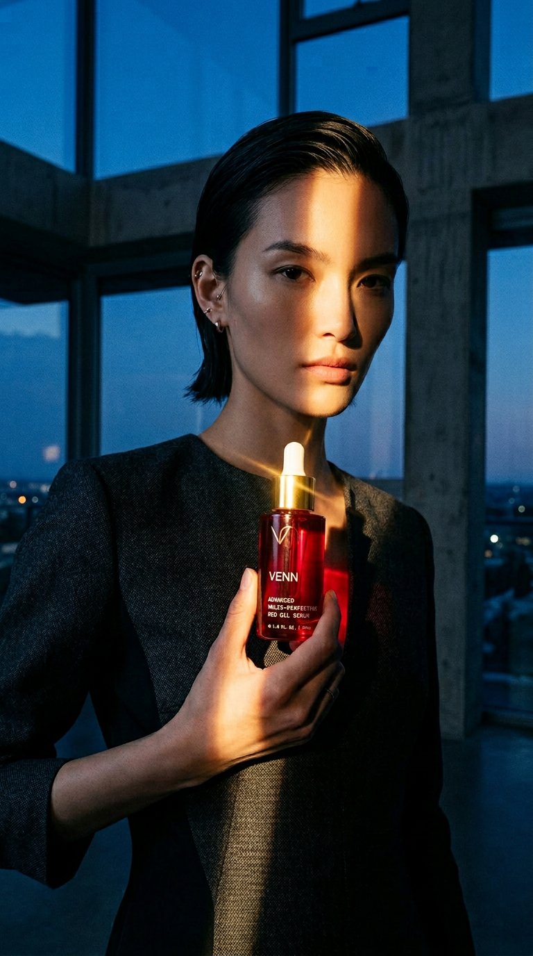 AI product shot of Advanced Multi-Perfecting Red Oil Serum