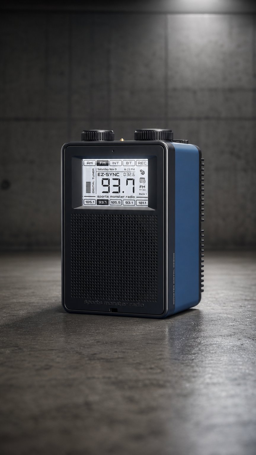 AI product shot of Sports Monster Radio
