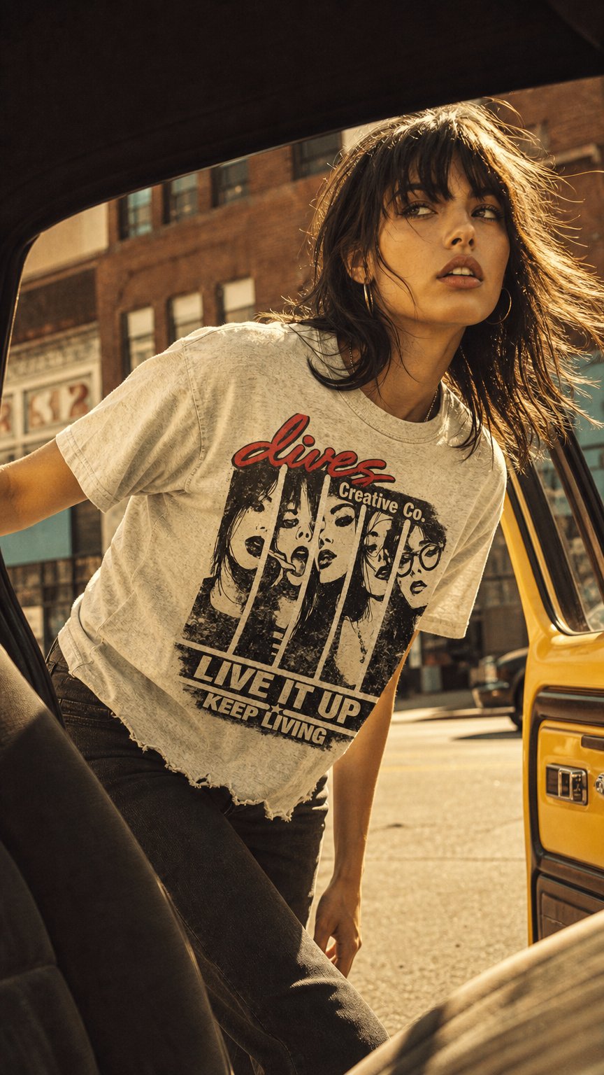 AI product shot of “Diva” Tee