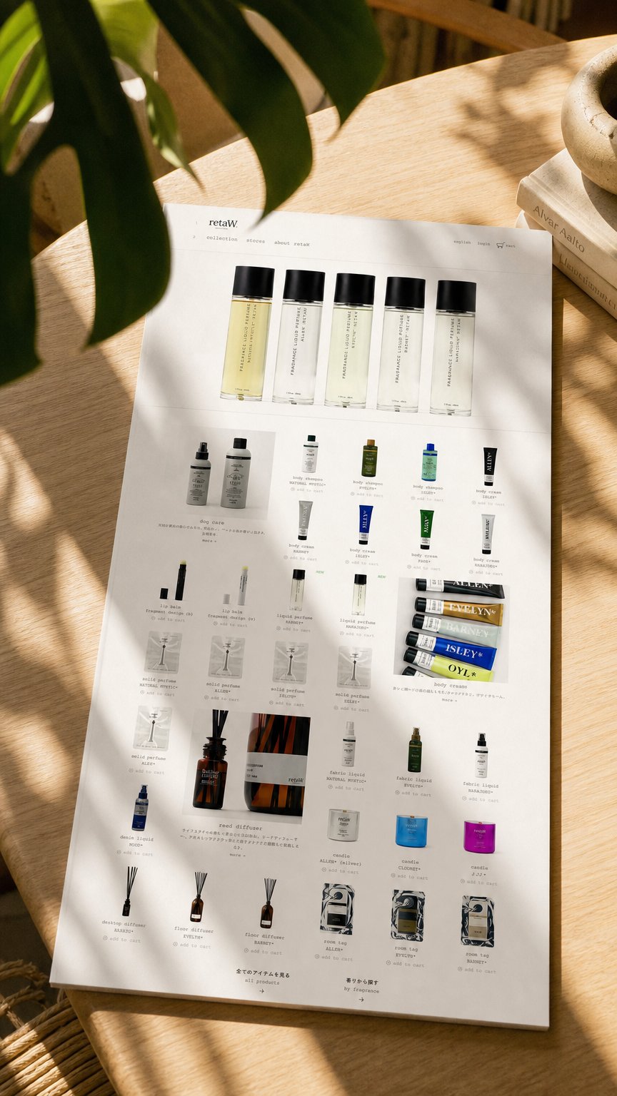 AI product shot of retaW eCommerce website
