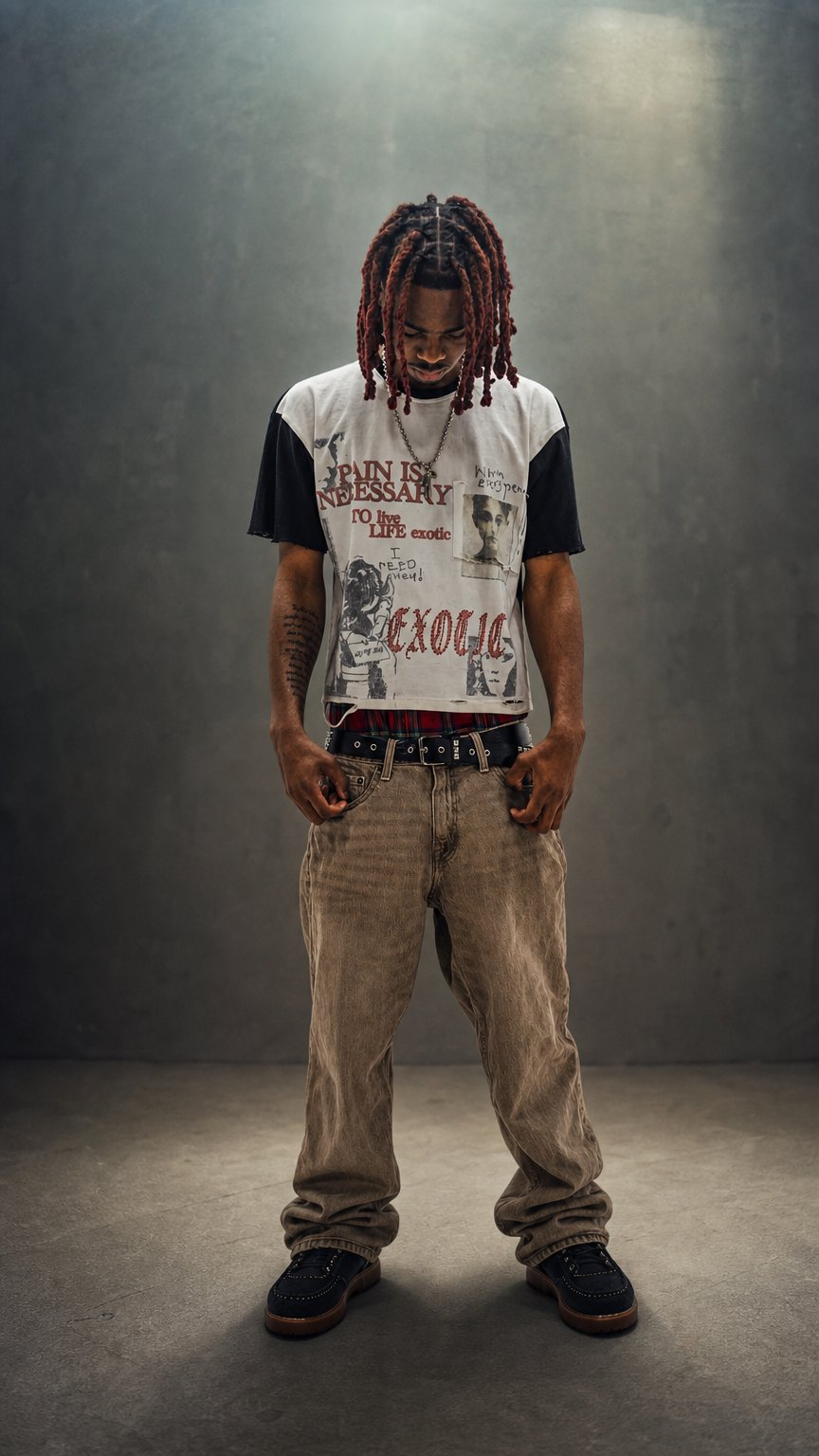 AI product shot of MADE WITH PAIN TEE