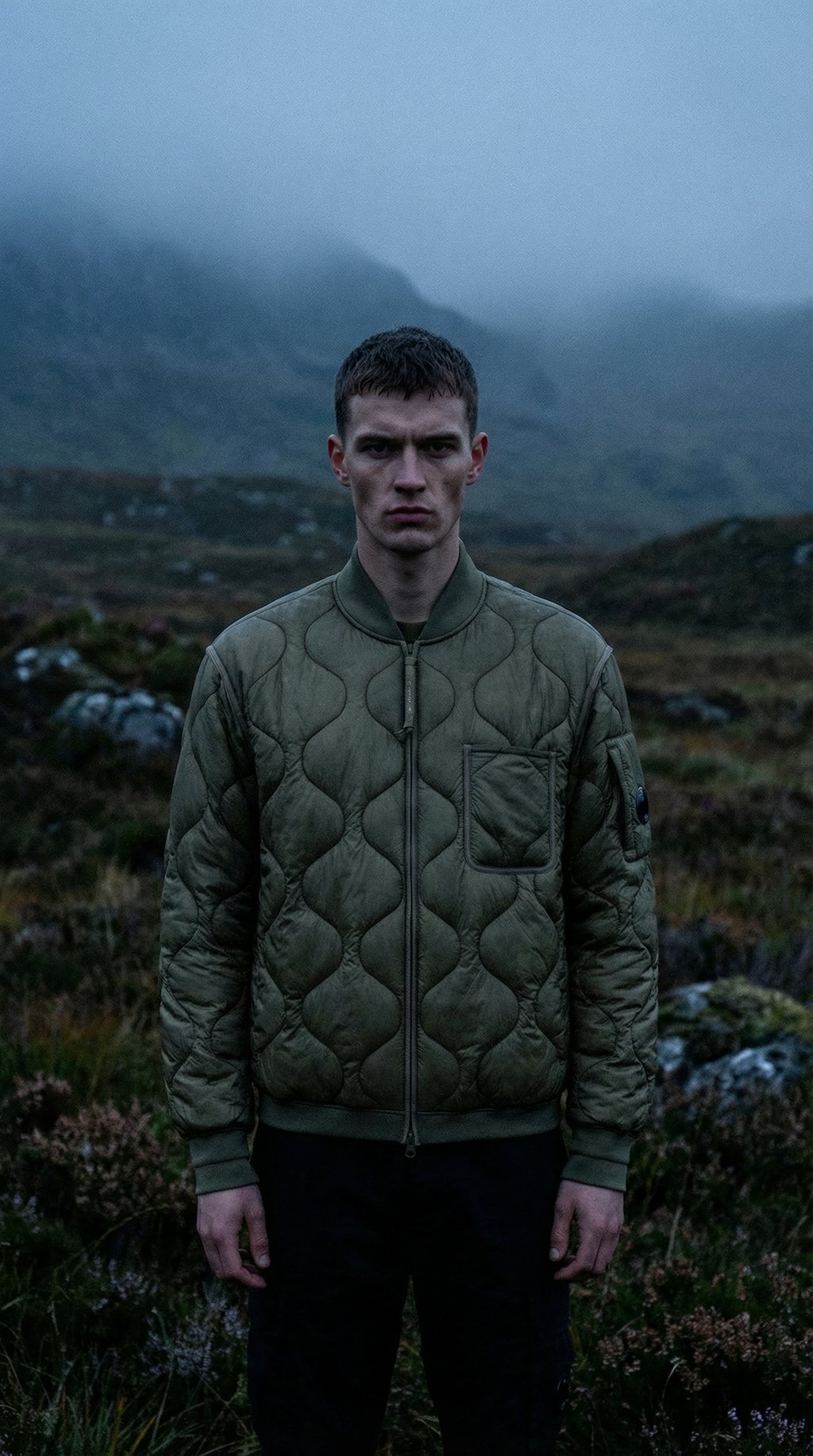 AI product shot of Liner Bomber Padded Jacket
