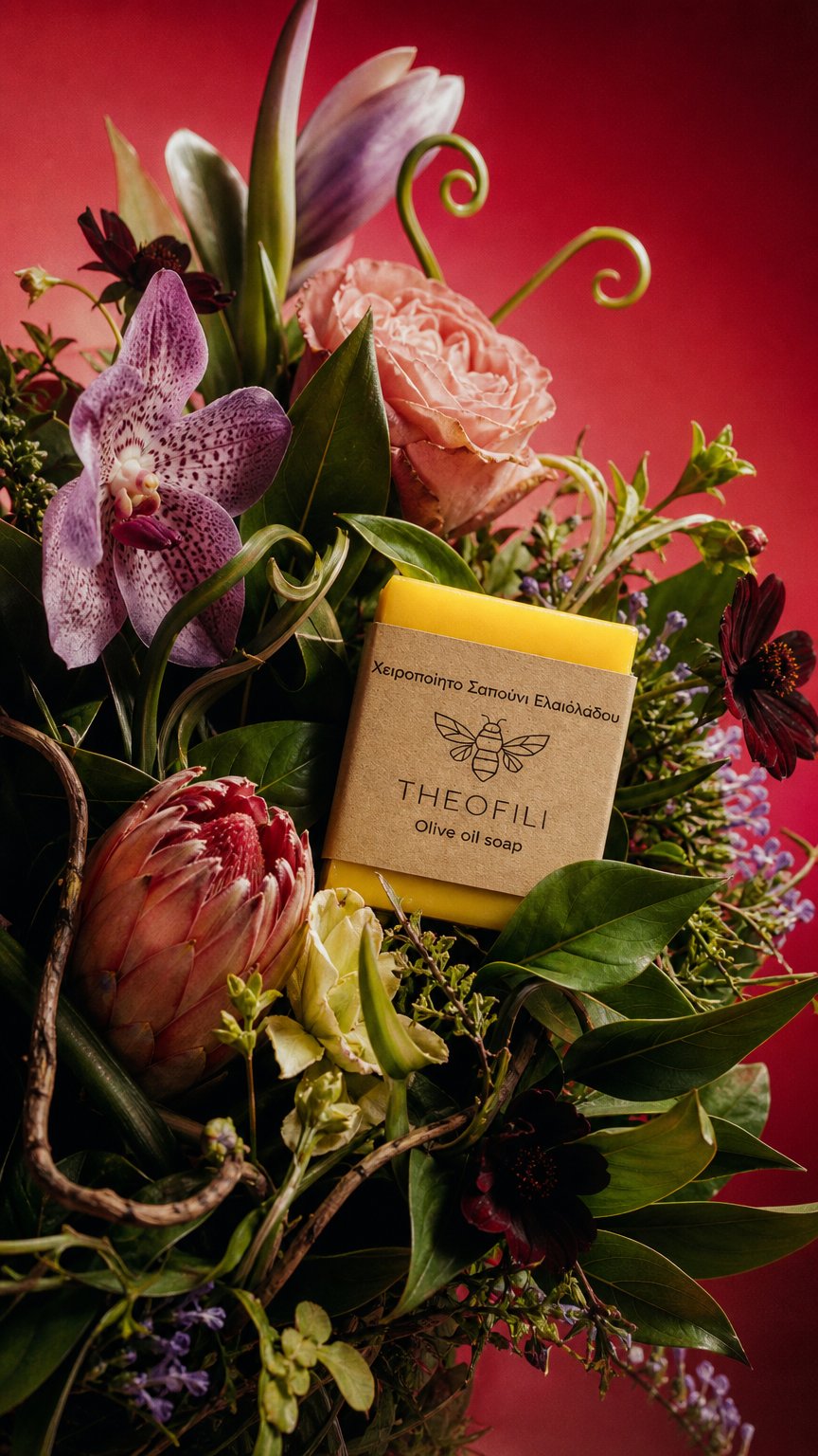 AI product shot of Σαπούνι με Λεμόνι για Αναζωογόνηση & Αντιγήρανση 90-110gr