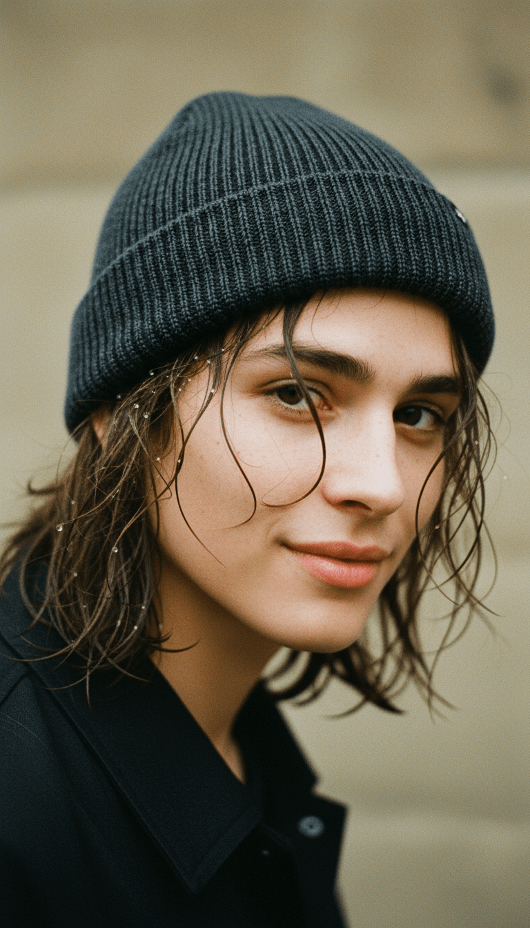 AI product shot of Double Rib Knit Beanie