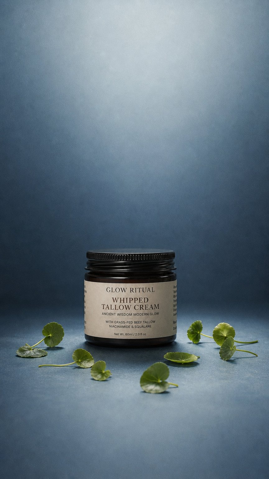 AI product shot of Glow Ritual Whipped Tallow Cream + Skin Actives