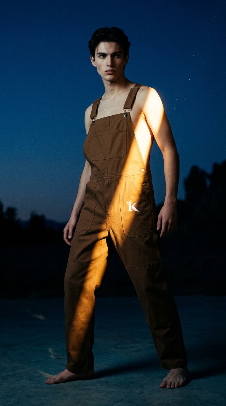 AI product shot of Heavy Duck Canvas Overalls