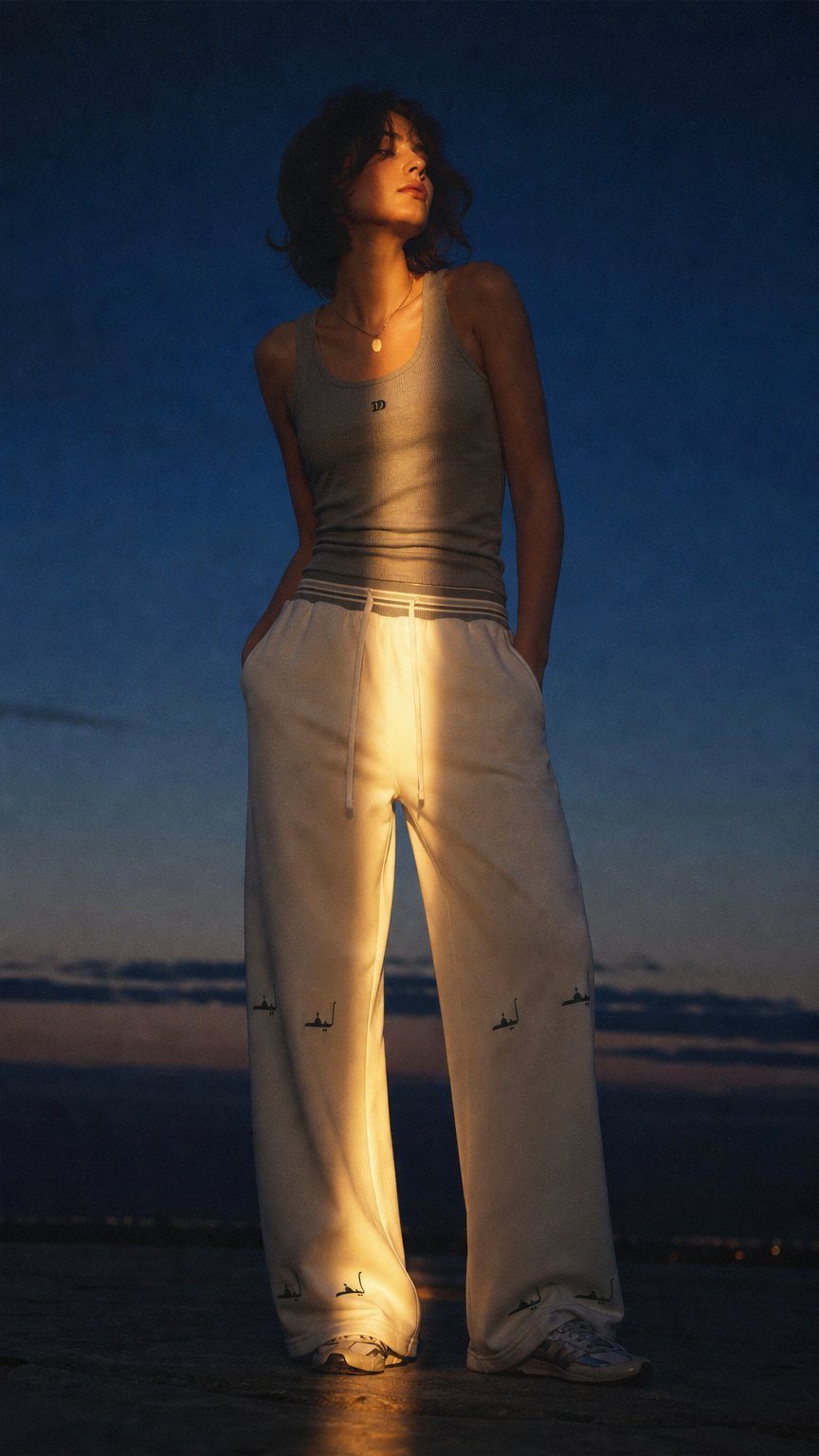 AI product shot of leafs Waist Wide Leg Pants