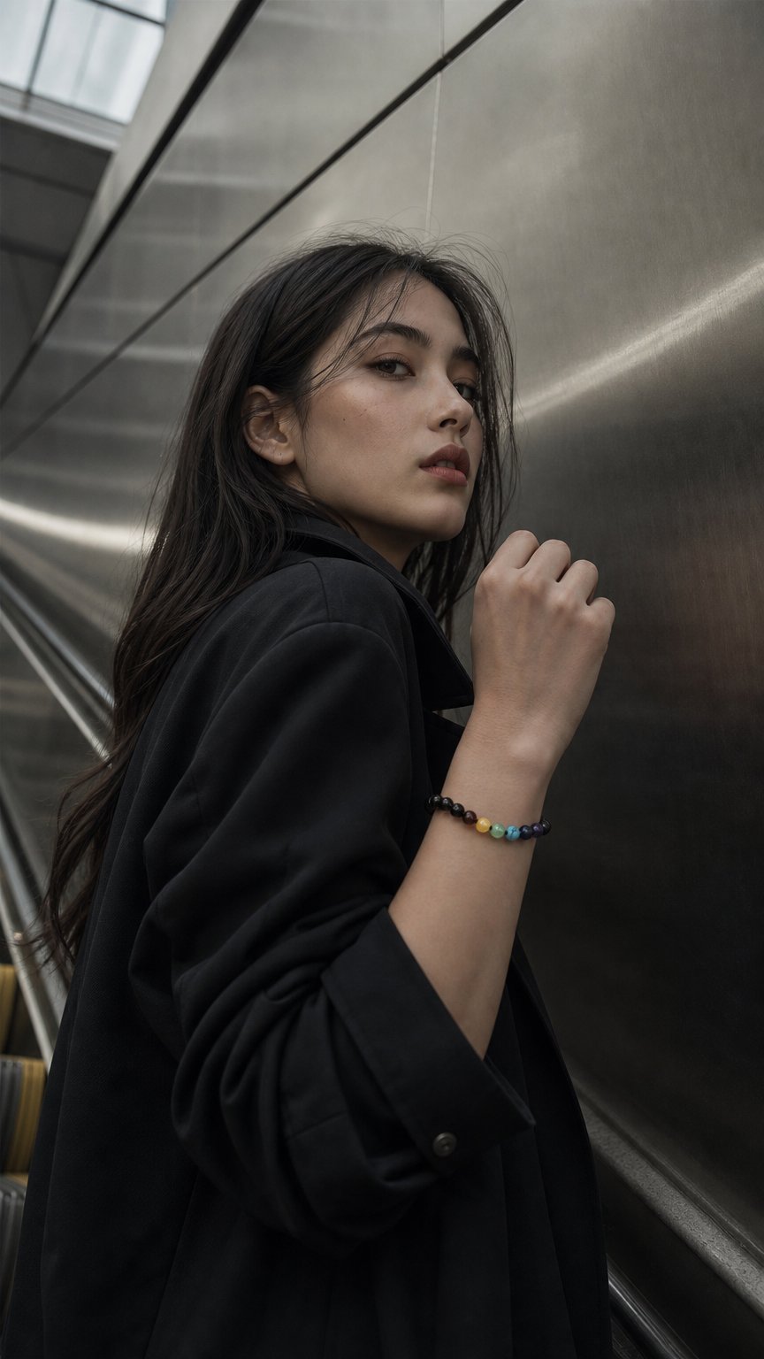 AI product shot of Chakra & Cherry Amber Adult Bracelet
