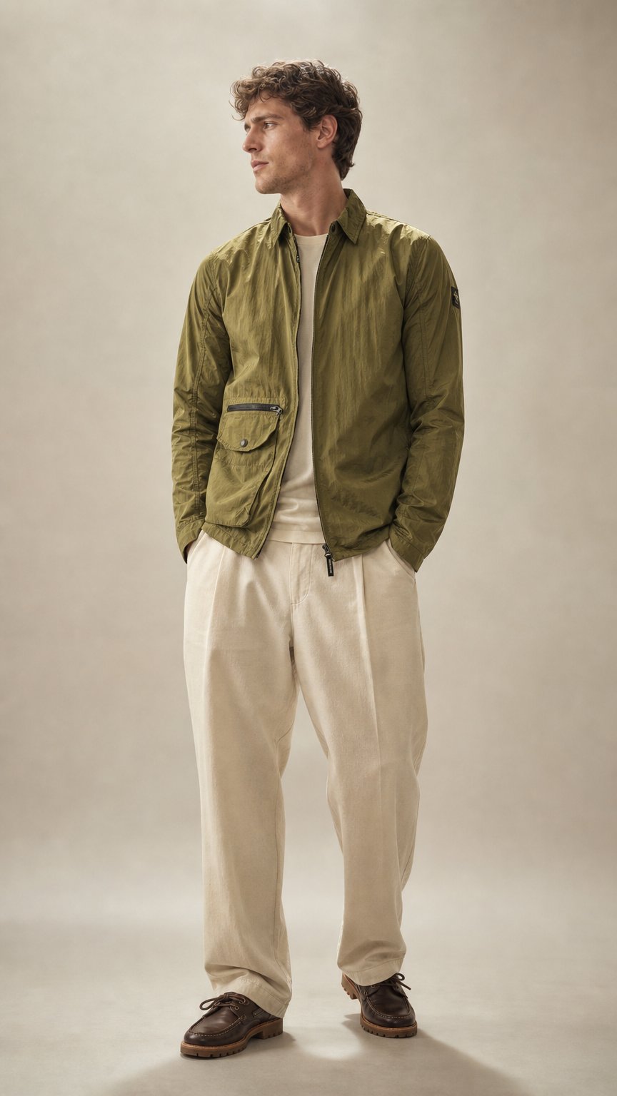 AI product shot of Weekend Offender Vinnie Overshirt Green