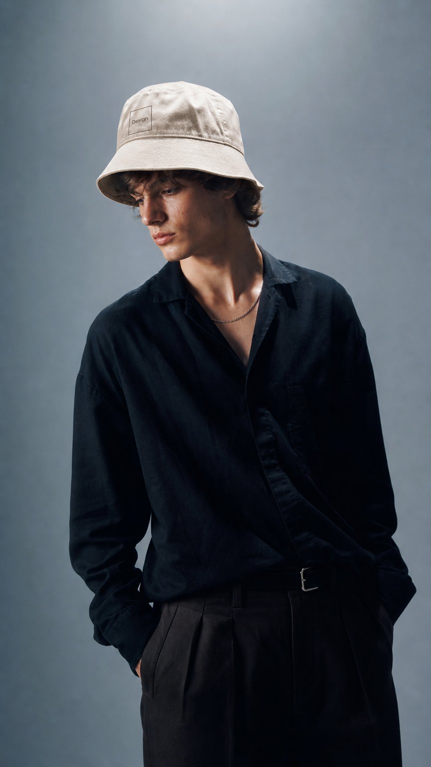 AI product shot of CARDHEIR – Classic Edition Bucket Hat