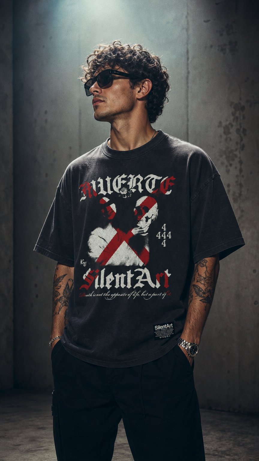 AI product shot of La Muerte Tee