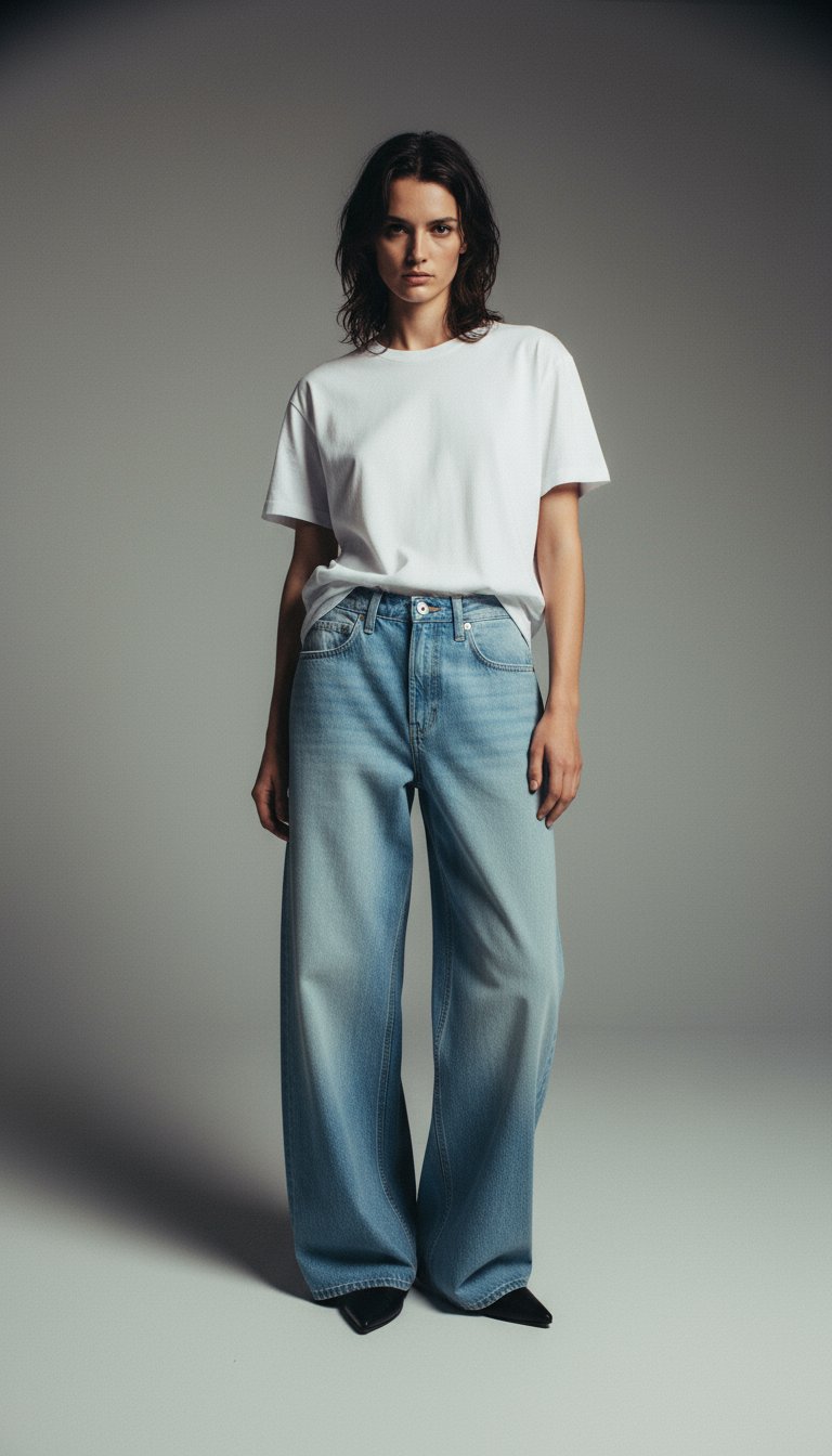 AI product shot of Jeans wide leg