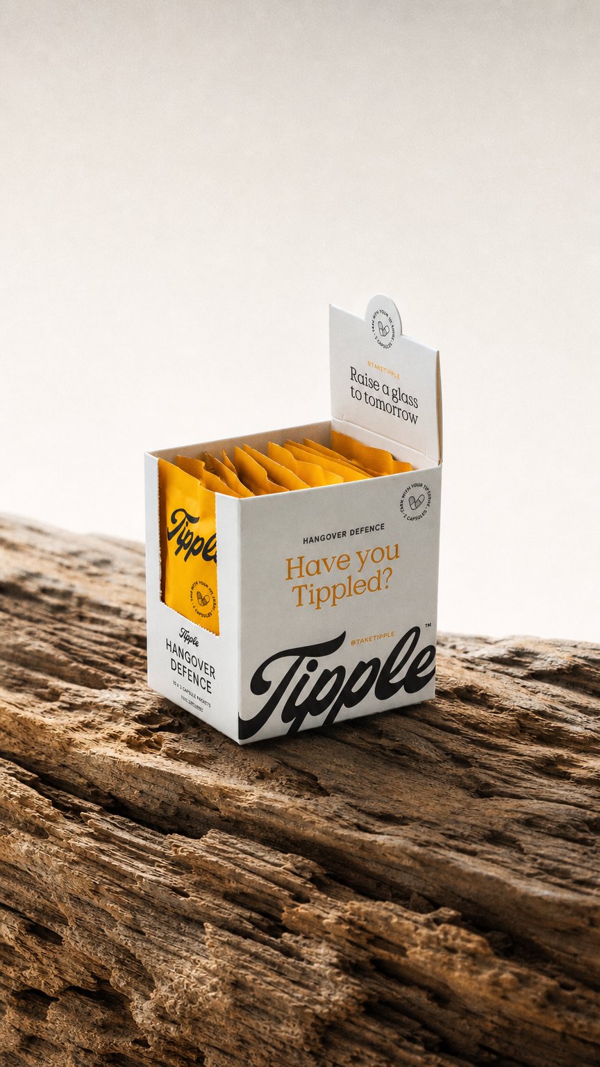 AI product shot of Tipple Hangover Defence Box