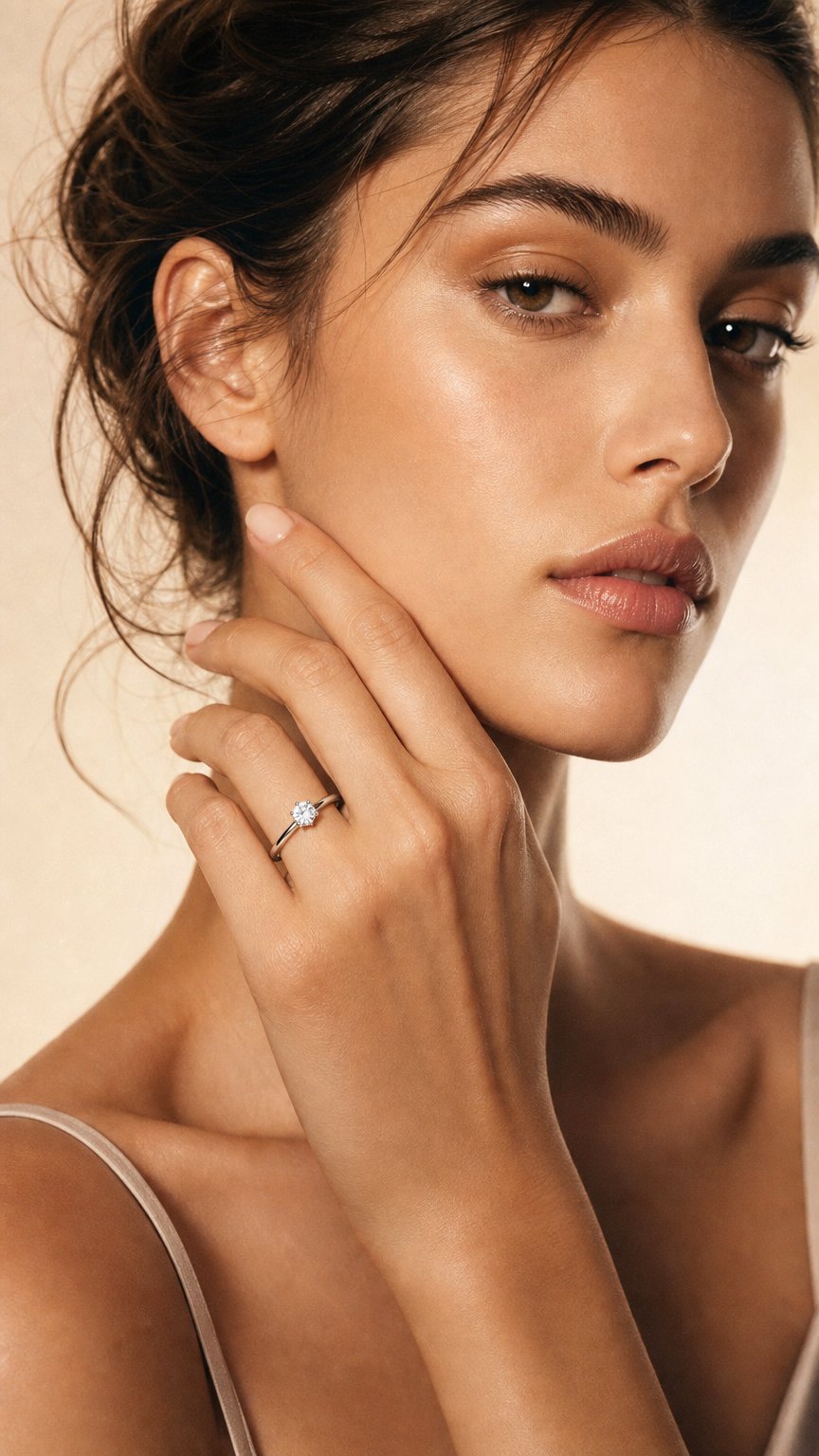 AI product shot of Verlobungsring Classic 6 14K Weißgold mit Diamant 0,30ct G/SI