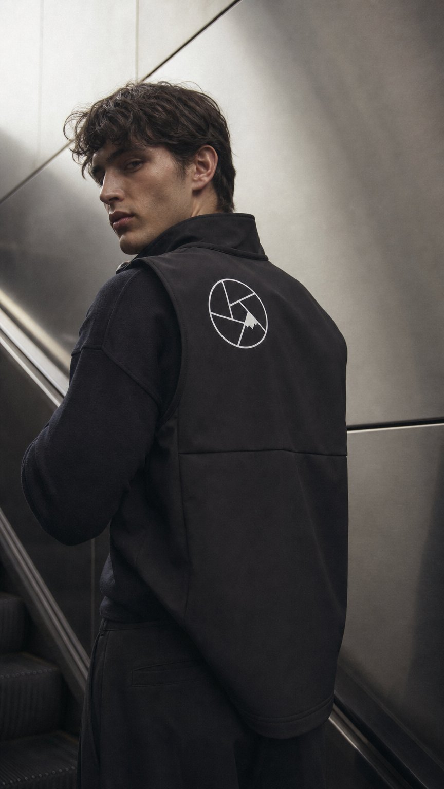 AI product shot of f-stop Soft Shell Vest