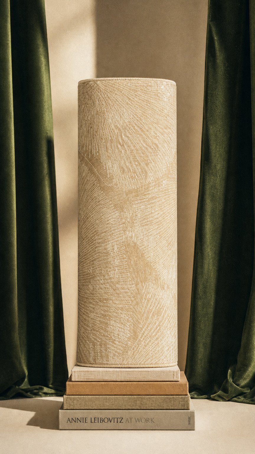 AI product shot of WEŁNIANY DYWAN CALISIA CORAL JASNY BEŻ