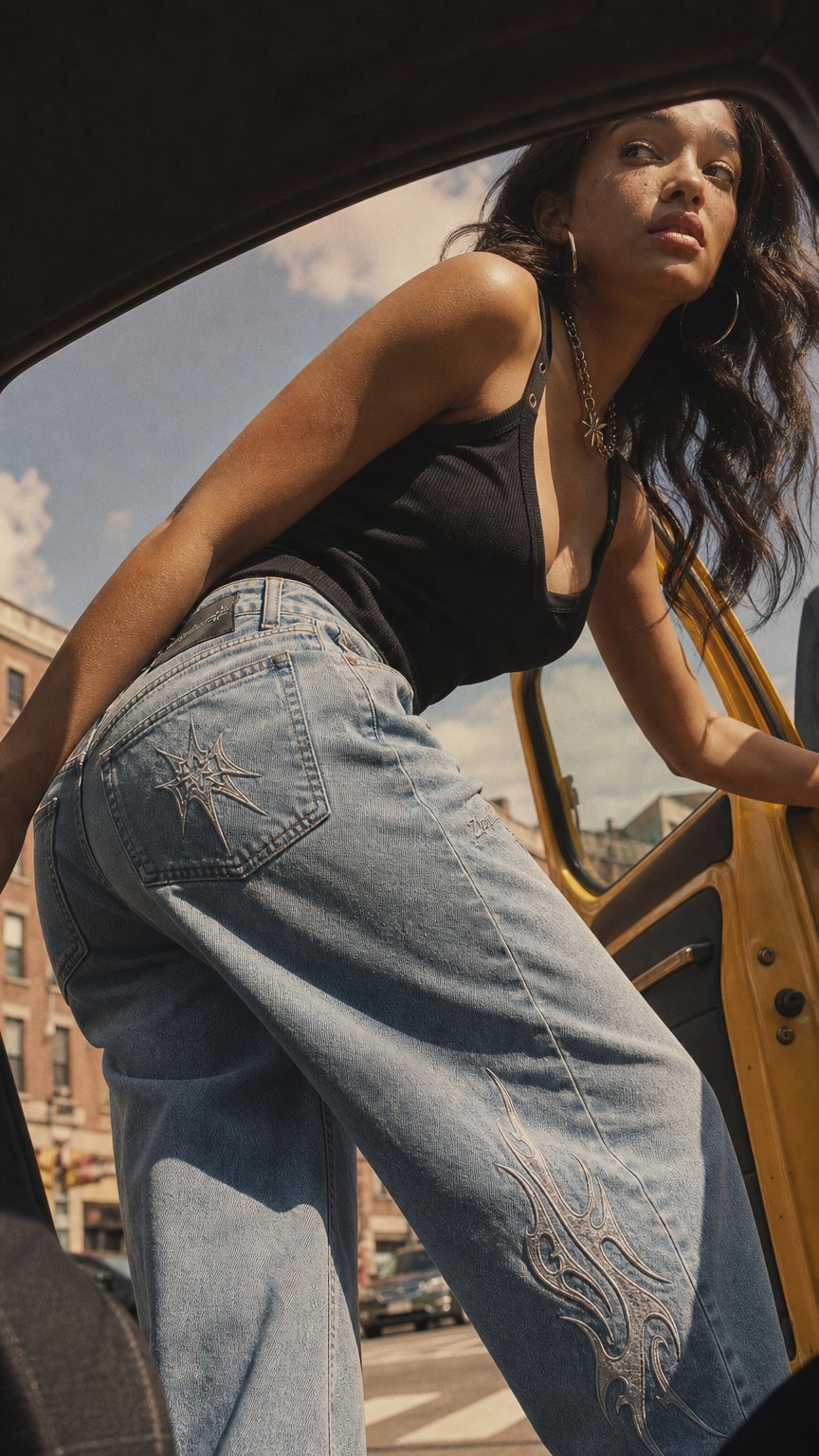 AI product shot of Puddle Baggy Jean — Light Wash