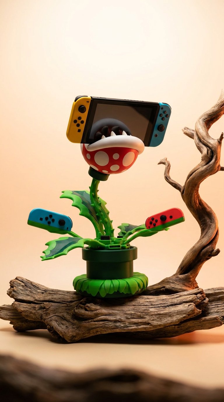 AI product shot of Docking Station Pianta Carnivora – Nintendo Switch