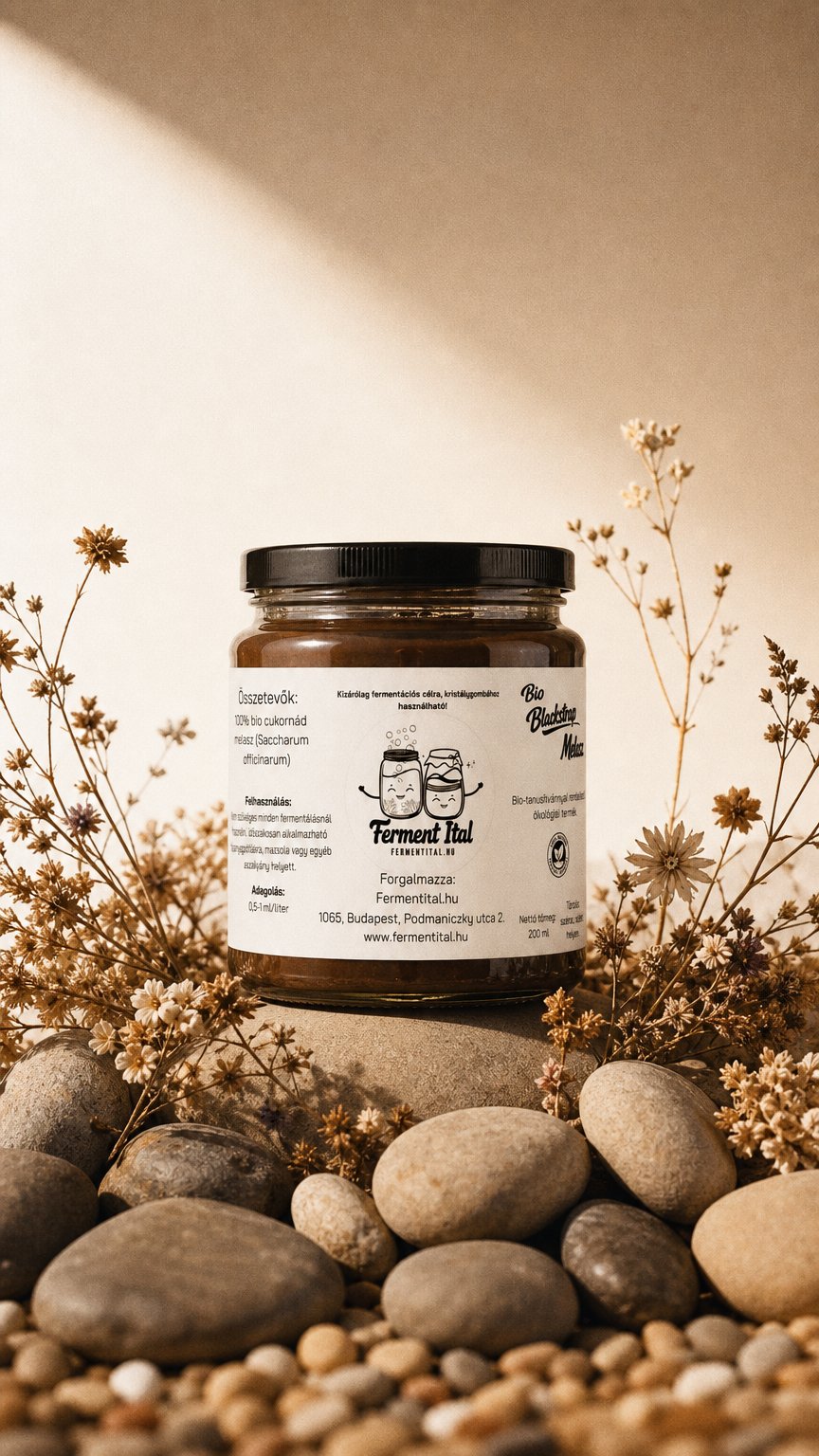 AI product shot of Bio Blackstrap Melasz - Kristálygombához - 200 ml