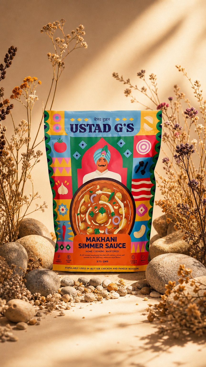 AI product shot of The Master's Makhani Simmer Sauce