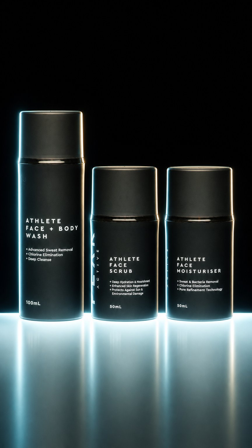AI product shot of Athlete Skincare Set