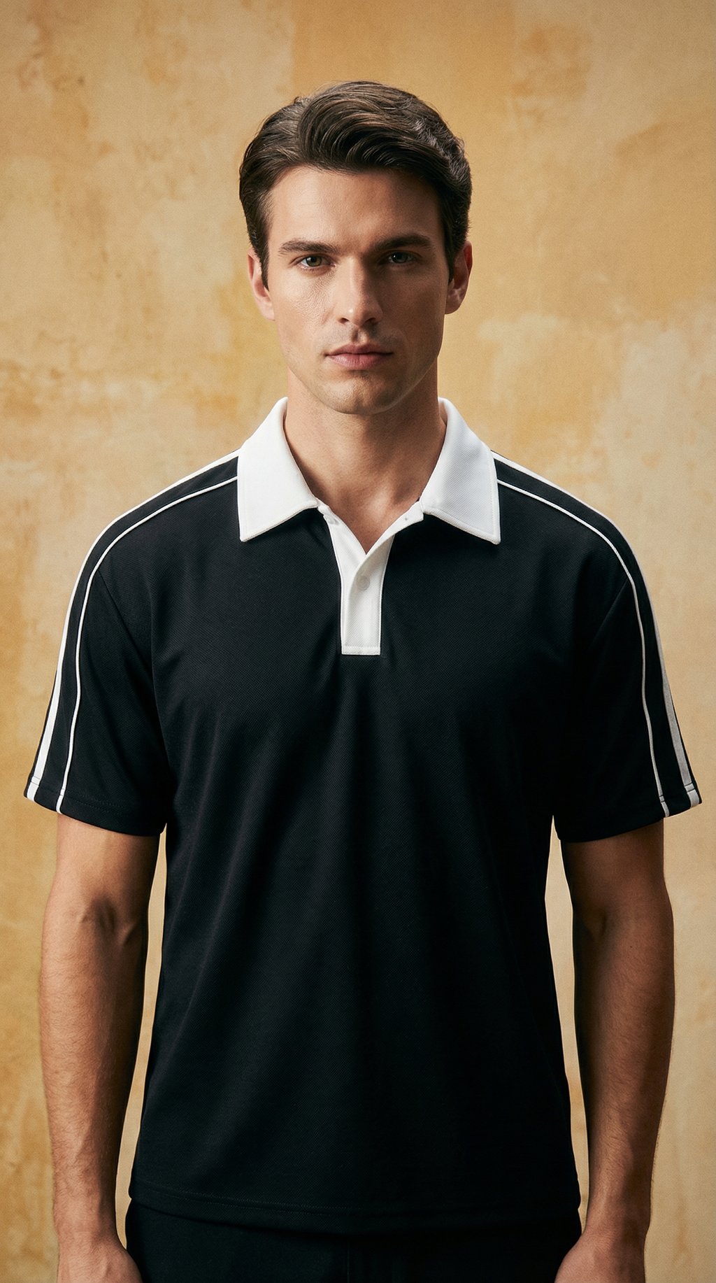 AI product shot of Contrast Collar Short-Sleeve Polo Shirt