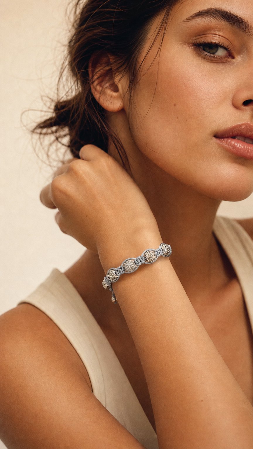 AI product shot of ARKTOUS® - 10mm Braided Gold Bracelet